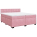 Cama box spring con colchón terciopelo rosa 200x200 cm