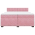 Cama box spring con colchón terciopelo rosa 200x200 cm