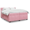 Cama box spring con colchón terciopelo rosa 200x200 cm