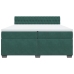 Cama box spring con colchón terciopelo verde oscuro 200x200 cm