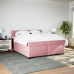 Cama box spring con colchón terciopelo rosa 200x200 cm