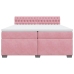 Cama box spring con colchón terciopelo rosa 200x200 cm