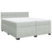 Cama box spring con colchón terciopelo gris claro 200x200 cm