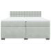 Cama box spring con colchón terciopelo gris claro 200x200 cm