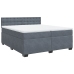 Cama box spring con colchón terciopelo gris oscuro 200x200 cm