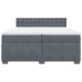 Cama box spring con colchón terciopelo gris oscuro 200x200 cm