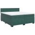 Cama box spring con colchón terciopelo verde oscuro 200x200 cm