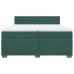 Cama box spring con colchón terciopelo verde oscuro 200x200 cm