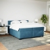 Cama box spring con colchón terciopelo azul 200x200 cm