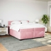 Cama box spring con colchón terciopelo rosa 200x200 cm