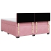 Cama box spring con colchón terciopelo rosa 200x200 cm