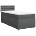 Cama box spring con colchón tela gris oscuro 80x200 cm