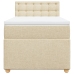 Cama box spring con colchón tela color crema 80x200 cm