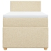 Cama box spring con colchón tela color crema 90x190 cm