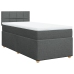 Cama box spring con colchón tela gris oscuro 90x190 cm