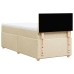 Cama box spring con colchón tela color crema 90x190 cm