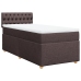 Cama box spring con colchón tela marrón oscuro 90x190 cm