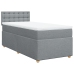 Cama box spring con colchón tela gris claro 90x190 cm