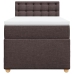 Cama box spring con colchón tela marrón oscuro 90x190 cm