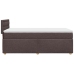 Cama box spring con colchón tela marrón oscuro 90x190 cm