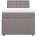 Cama box spring con colchón tela gris taupe 90x190 cm