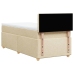 Cama box spring con colchón tela color crema 90x190 cm