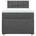 Cama box spring con colchón tela gris oscuro 90x200 cm