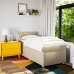 Cama box spring con colchón tela color crema 100x200 cm