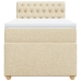 Cama box spring con colchón tela color crema 100x200 cm