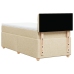Cama box spring con colchón tela color crema 100x200 cm