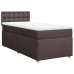 Cama box spring con colchón tela marrón oscuro 100x200 cm