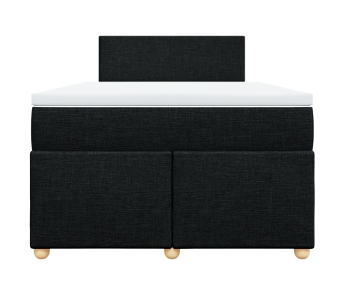 Cama box spring con colchón tela negro 120x190 cm