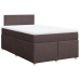 Cama box spring con colchón tela marrón oscuro 120x190 cm