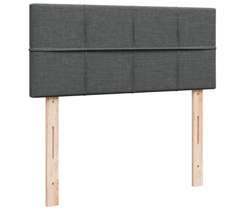 Cama box spring con colchón tela gris oscuro 120x190 cm