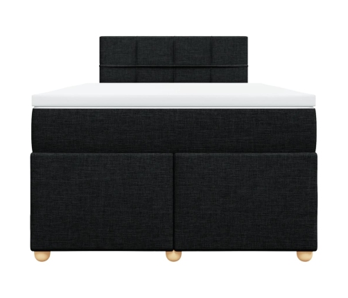 Cama box spring con colchón tela negro 120x190 cm