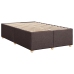 Cama box spring con colchón tela marrón oscuro 120x190 cm