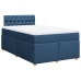 Cama box spring con colchón tela azul 120x190 cm