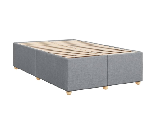 Cama box spring con colchón tela gris claro 120x190 cm