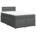 Cama box spring con colchón tela gris oscuro 120x190 cm