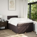 Cama box spring con colchón tela marrón oscuro 120x200 cm