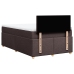 Cama box spring con colchón tela marrón oscuro 120x200 cm
