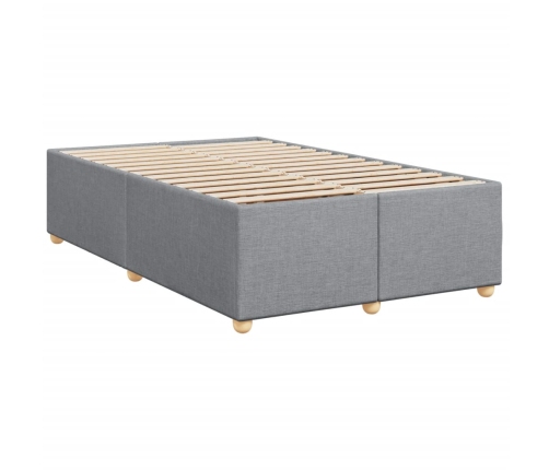 Cama box spring con colchón tela gris claro 120x200 cm