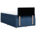 Cama box spring con colchón tela azul 120x200 cm