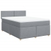 Cama box spring con colchón tela gris claro 140x190 cm