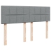 Cama box spring con colchón tela gris claro 140x190 cm