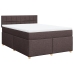 Cama box spring con colchón tela marrón oscuro 140x190 cm