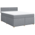 Cama box spring con colchón tela gris claro 140x190 cm