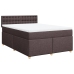 Cama box spring con colchón tela marrón oscuro 140x190 cm