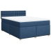 Cama box spring con colchón tela azul 140x190 cm