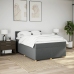 Cama box spring con colchón tela gris oscuro 140x200 cm